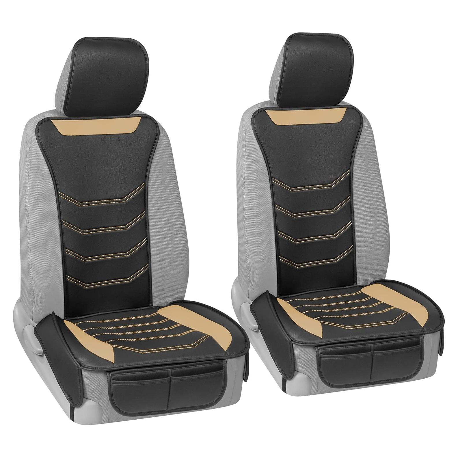 Cubiertas de Asiento Beige LuxeFit Motor Trend - Paquete de 2