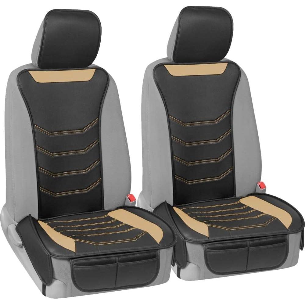 Cubiertas de Asiento Beige LuxeFit Motor Trend - Paquete de 2