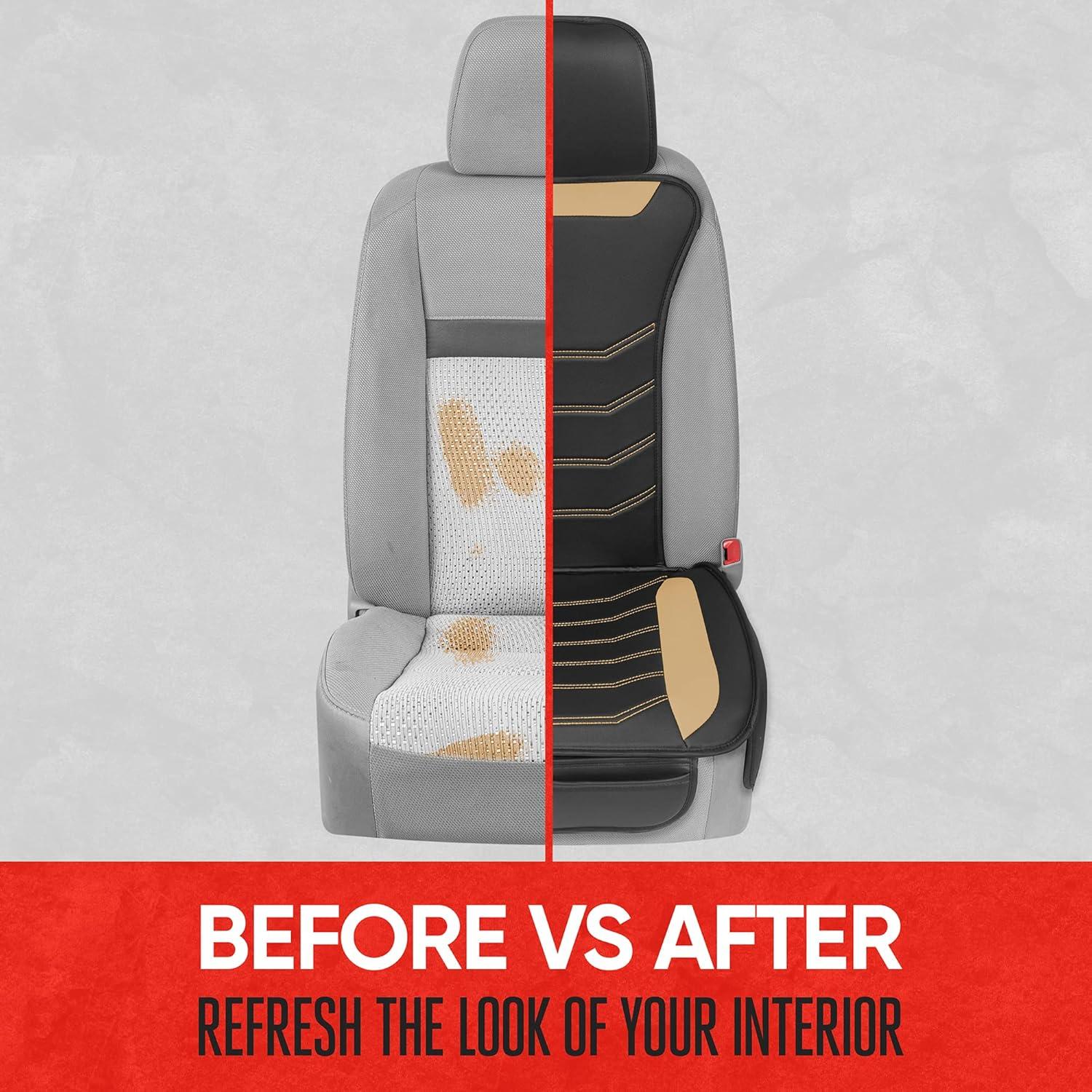 Cubiertas de Asiento Beige LuxeFit Motor Trend - Paquete de 2