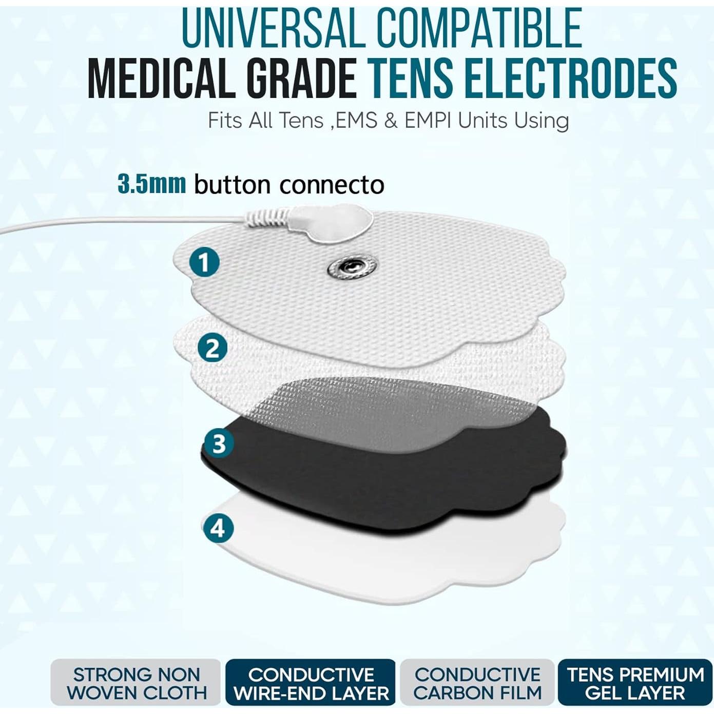 PADS de Reemplazo TENS anrlafie 8PCS Reutilizables 7.62x4.57cm