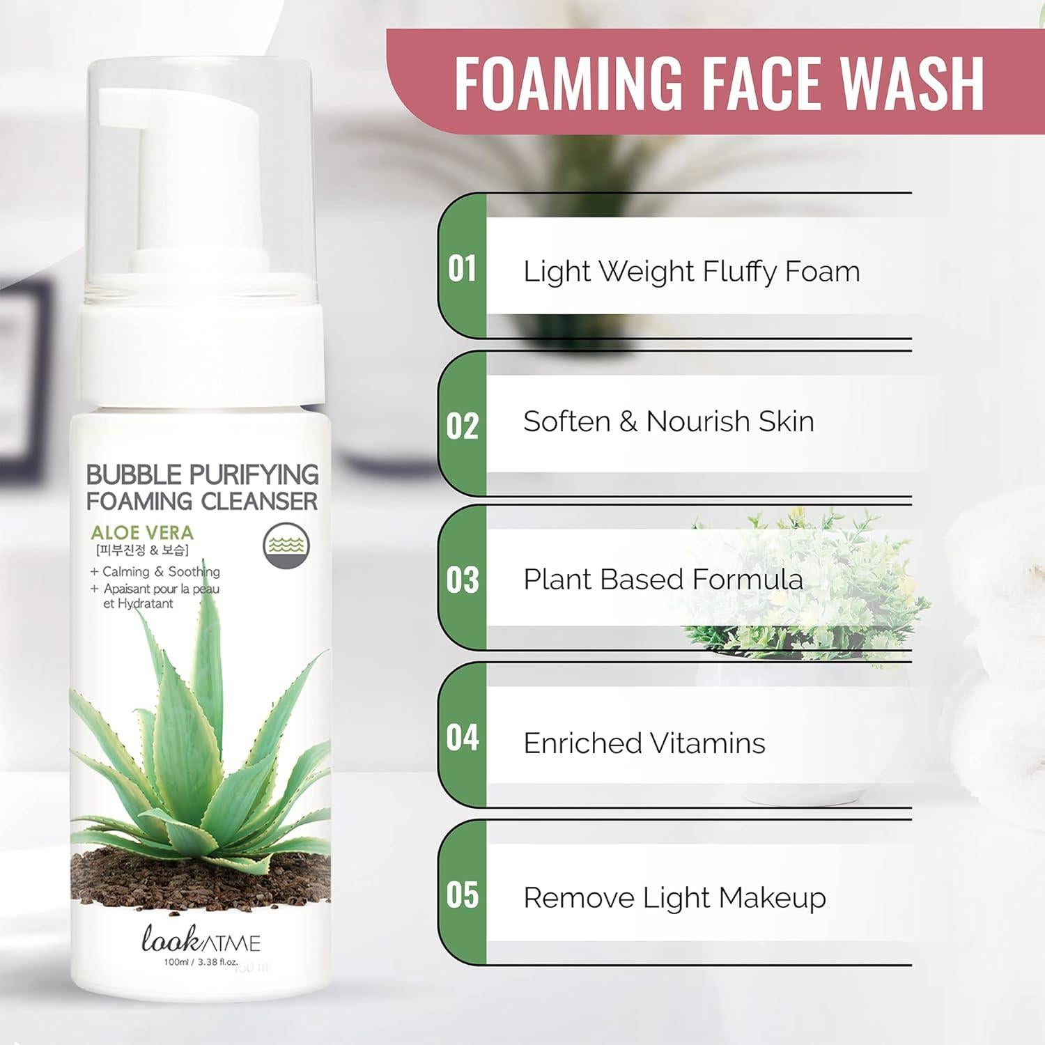 Limpiador Facial Espumoso Lookatme Aloe Vera 150g - Piel Sensible