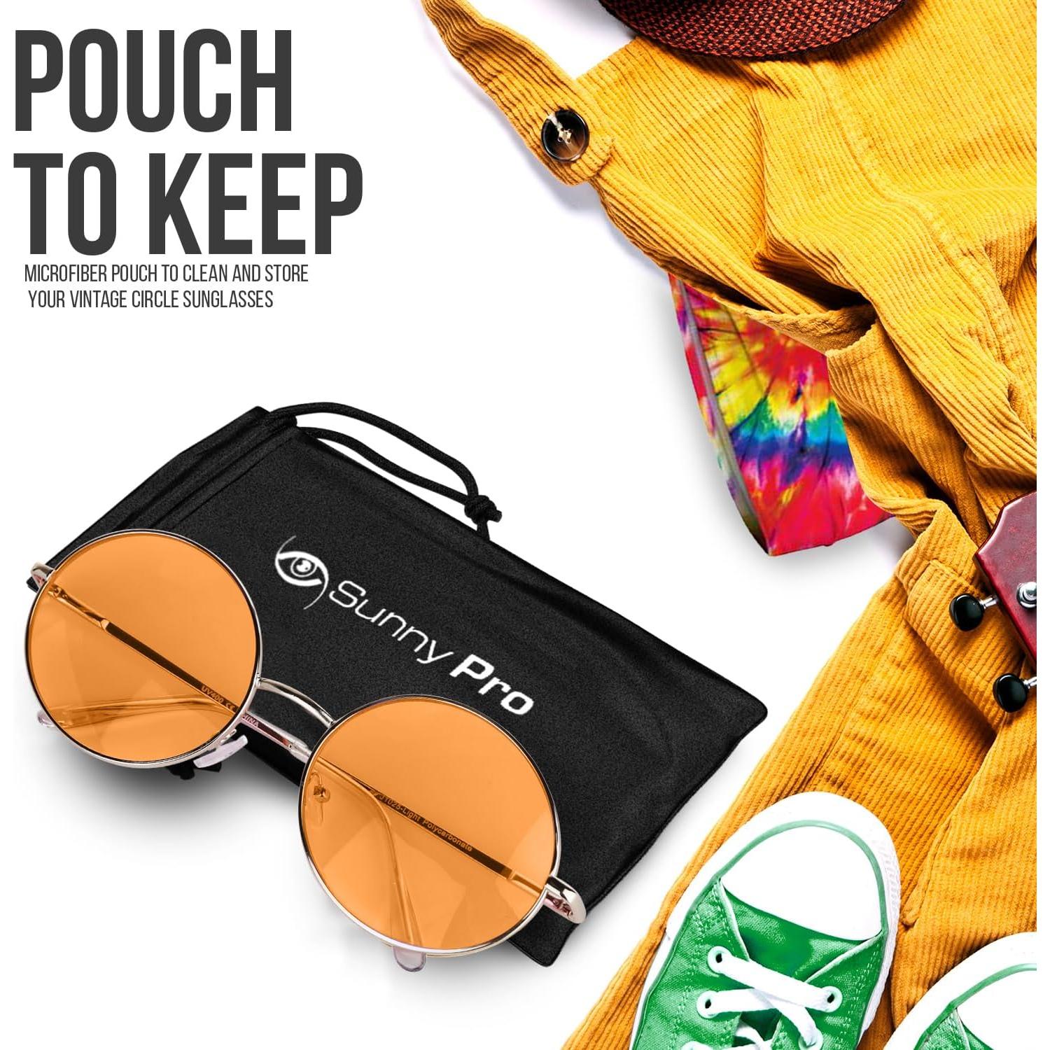 Gafas de Sol Redondas SunnyPro Retro UV400 Lente Naranja