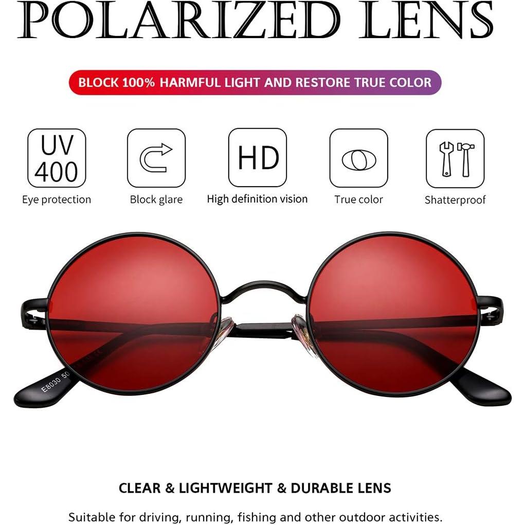 Gafas de sol redondas polarizadas PORADAY UV400 para mujeres