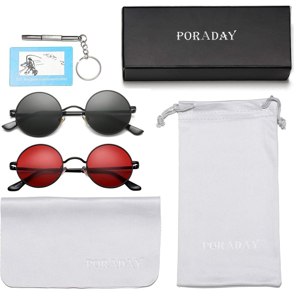 Gafas de sol redondas polarizadas PORADAY UV400 para mujeres