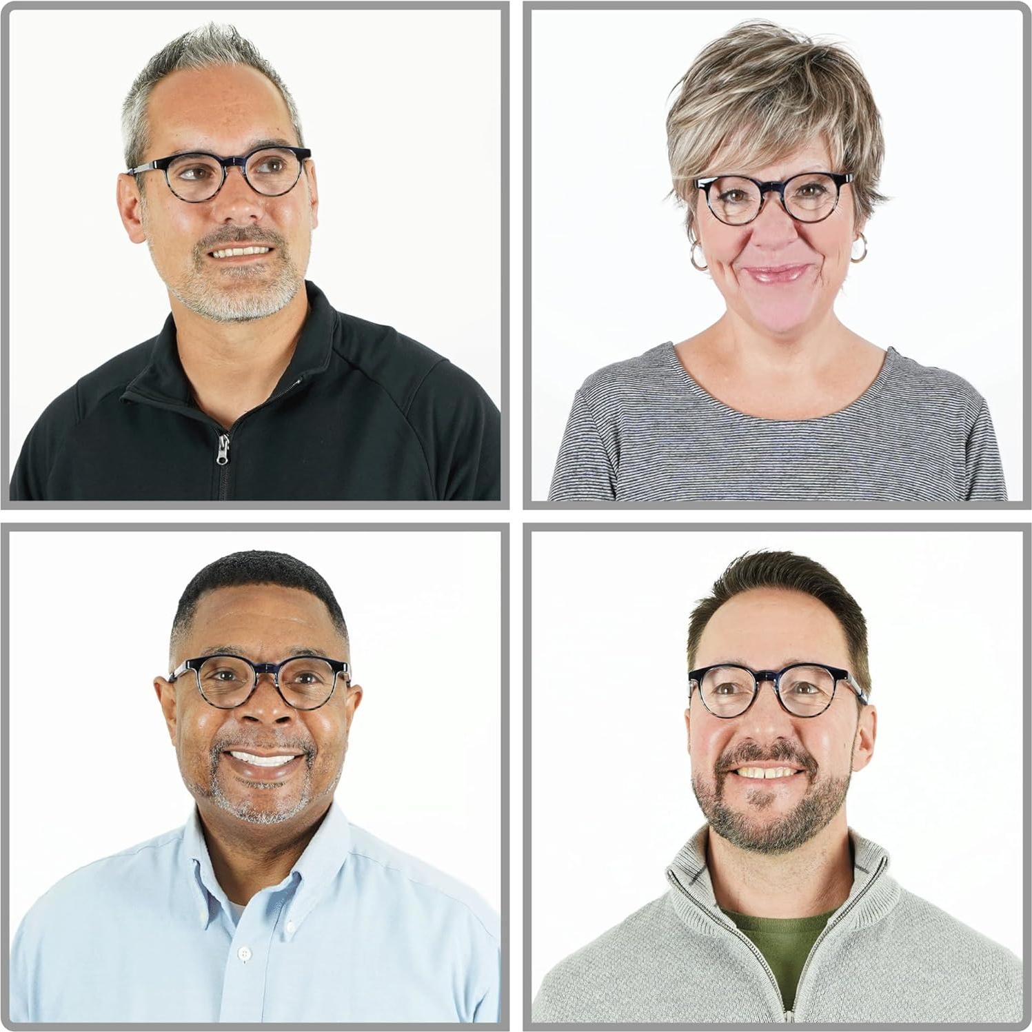 Gafas de lectura magnéticas CliC azul S-XL con patillas ajustables