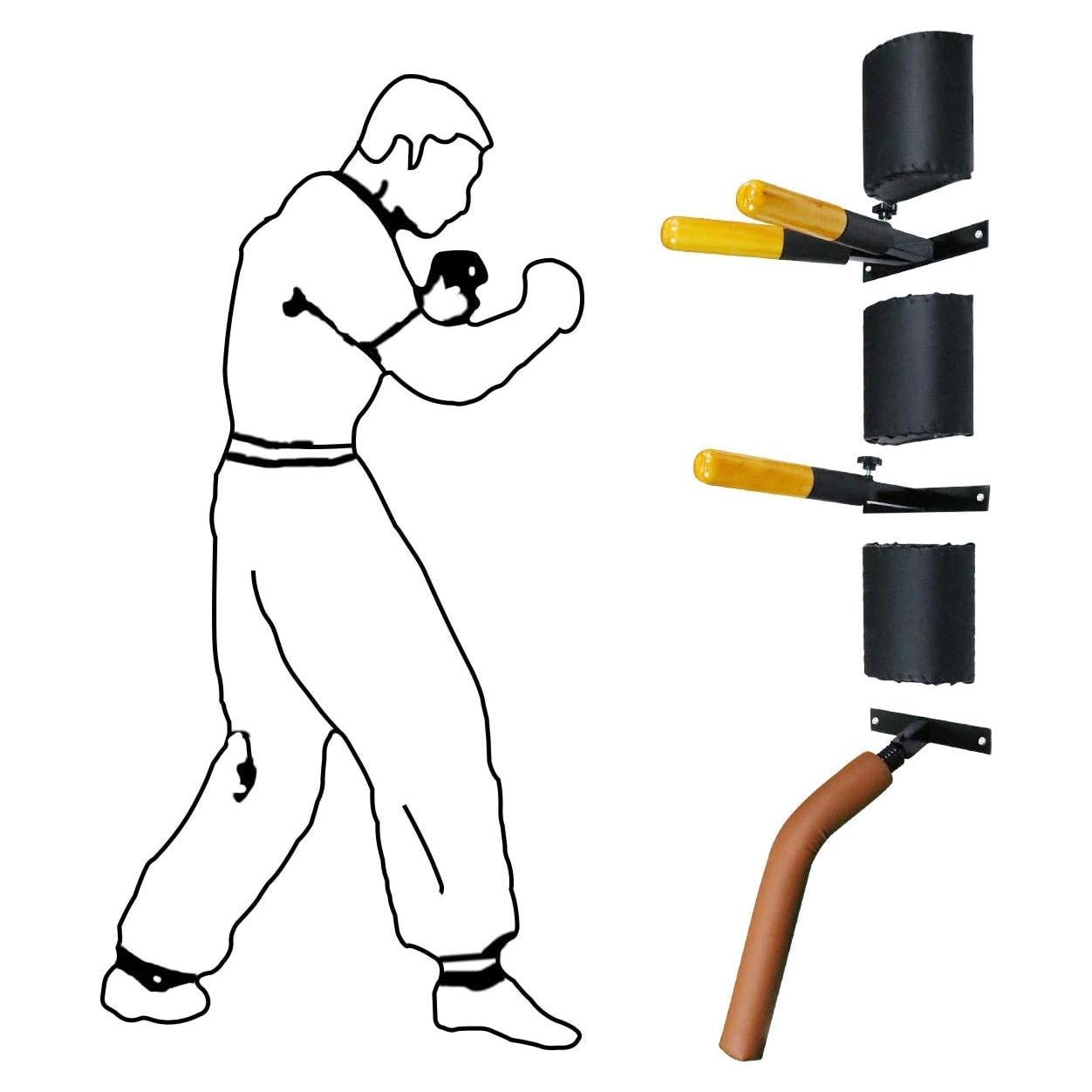 Muñeco de Wing Chun SYNTECSO para entrenamiento - Montaje pared