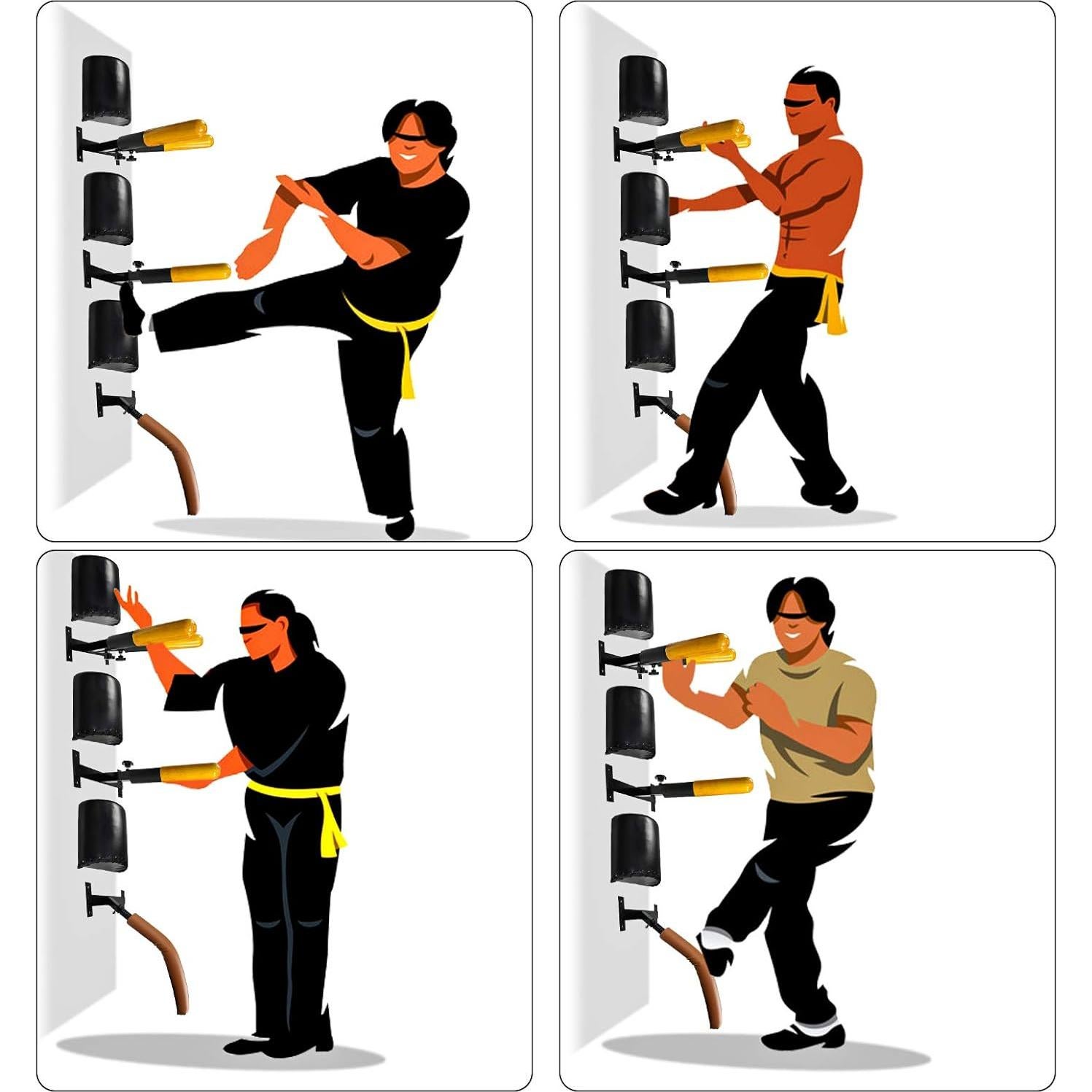 Muñeco de Wing Chun SYNTECSO para entrenamiento - Montaje pared