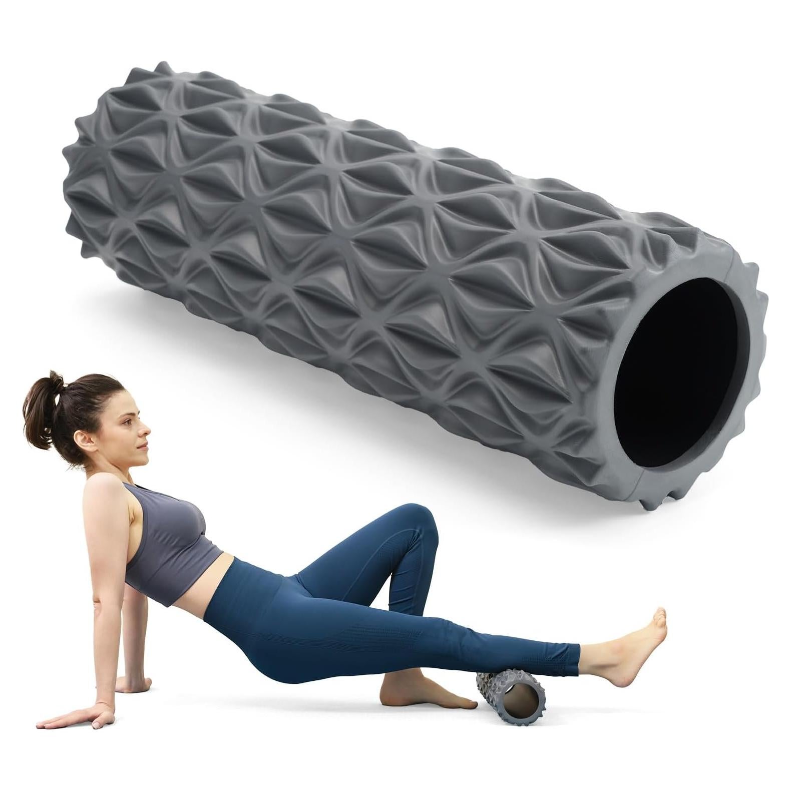 Rodillo de Espuma Zmarthumb 38cm para Masaje Muscular Gris