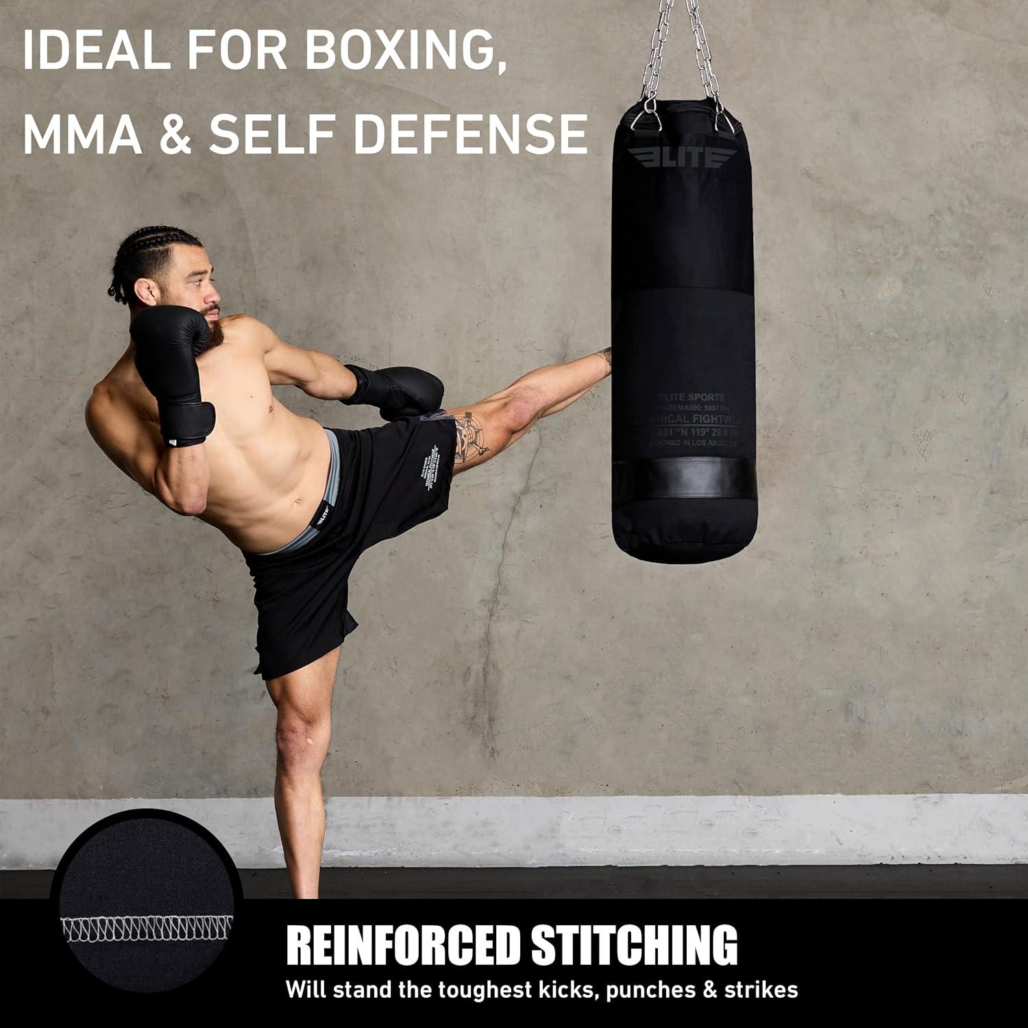 Canvas Punching Bags MMA Muay Thai Kickboxing Training Boxing Punching Bag with Chains - UNFILLED