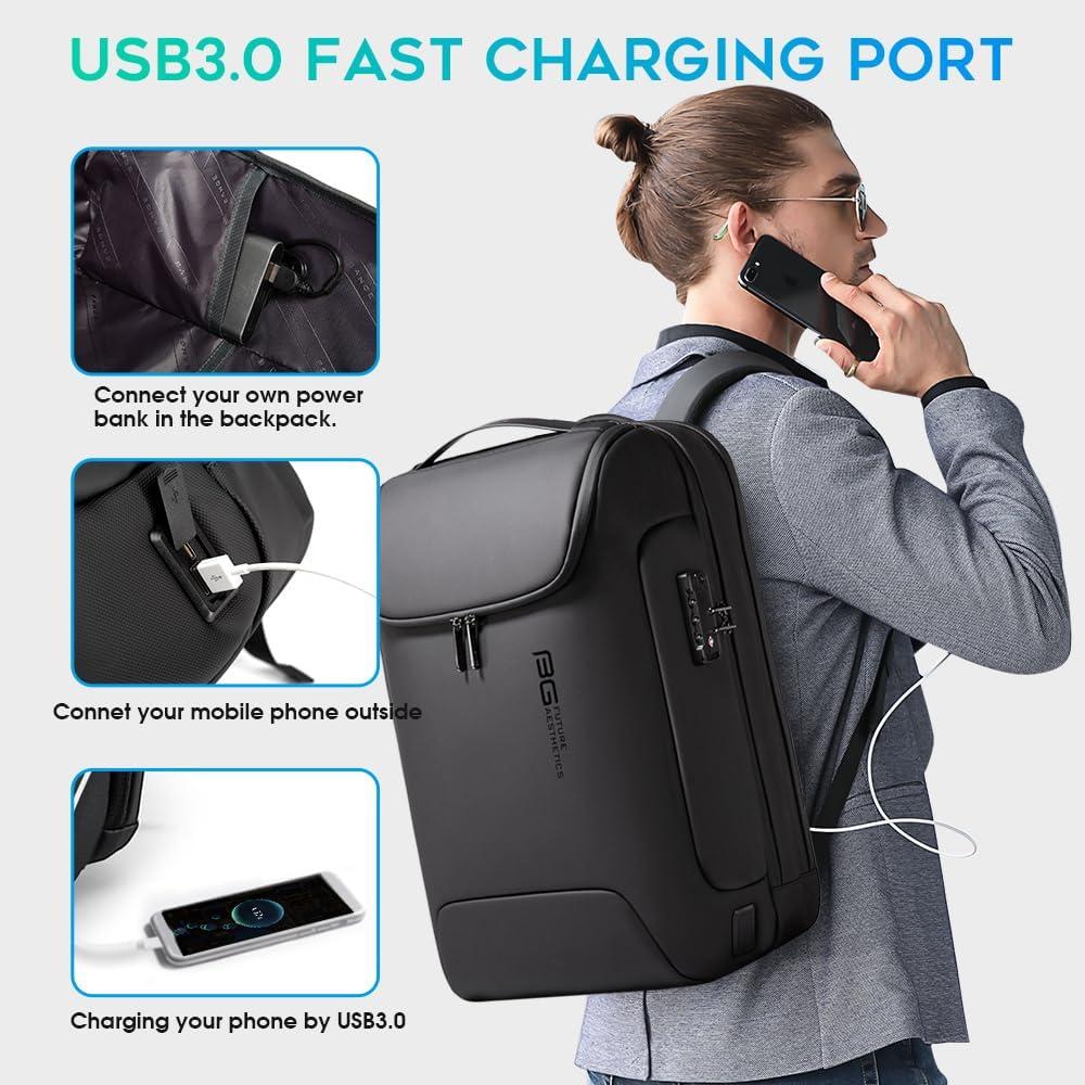Mochila Antirrobo BANGE para Portátil 17.3" Impermeable USB