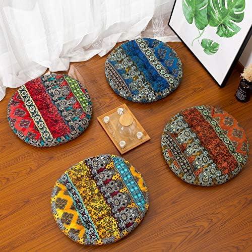 Cojín de Suelo Boho HIGOGOGO Redondo 56 cm Azul