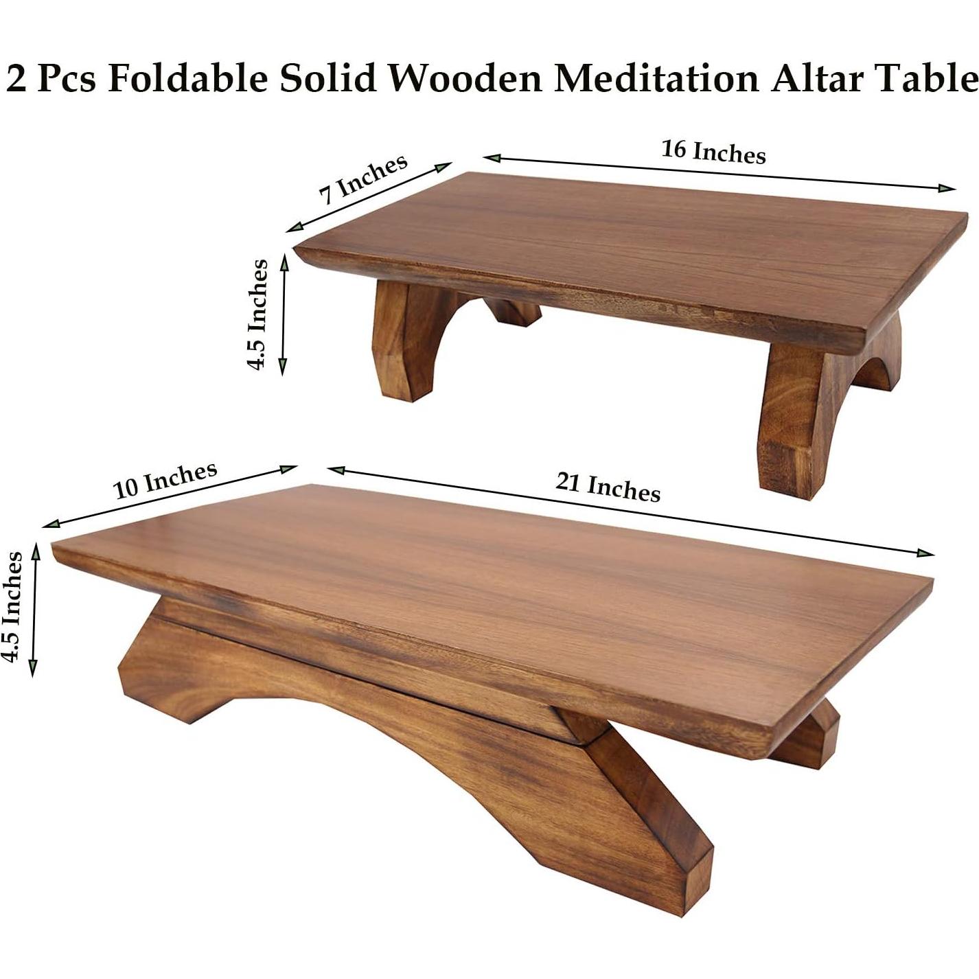 Altar Personal de Madera Sólida DharmaObjects 23 cm para Meditación