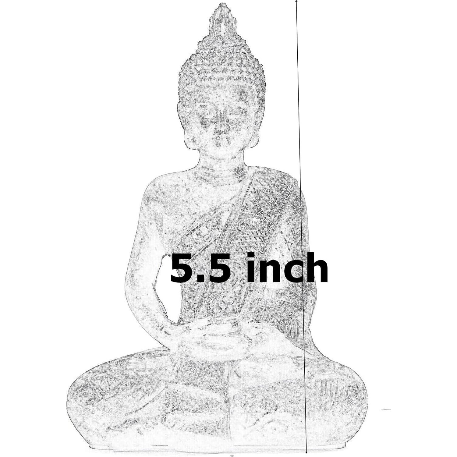 Estatua de Buda Negro Bellaa 14 cm Meditación Dhyana Mudra