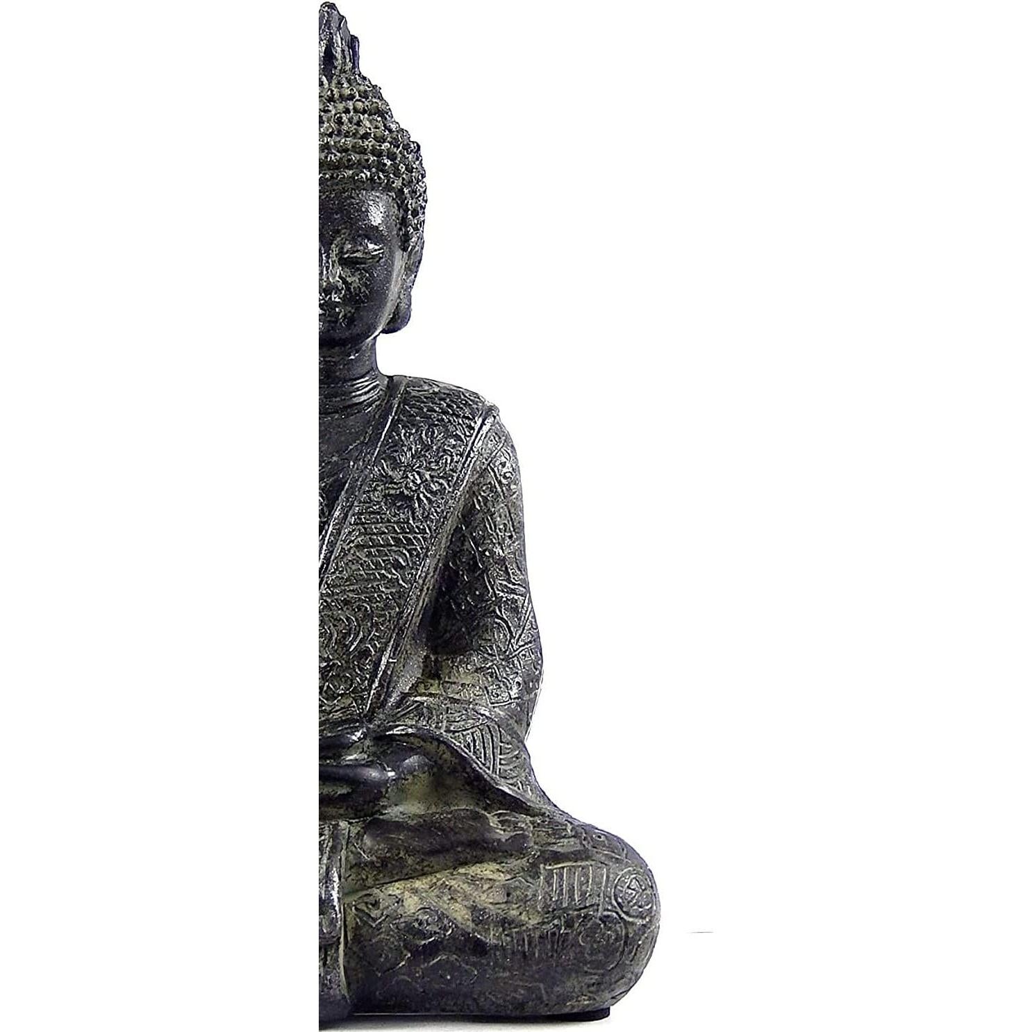 Estatua de Buda Negro Bellaa 14 cm Meditación Dhyana Mudra