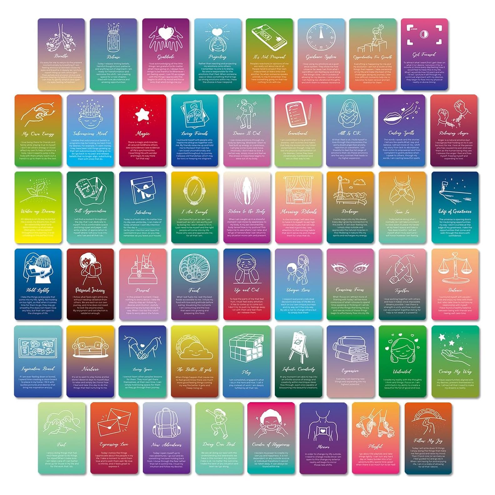 Tarjetas de Afirmaciones Positivas A ART·ZONE 52 Pcs 9.7x6 cm