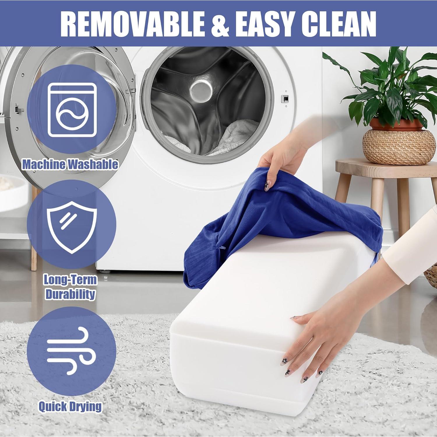 Almohada de Yoga Bolster MABOZOO 65x25cm Lavable Azul