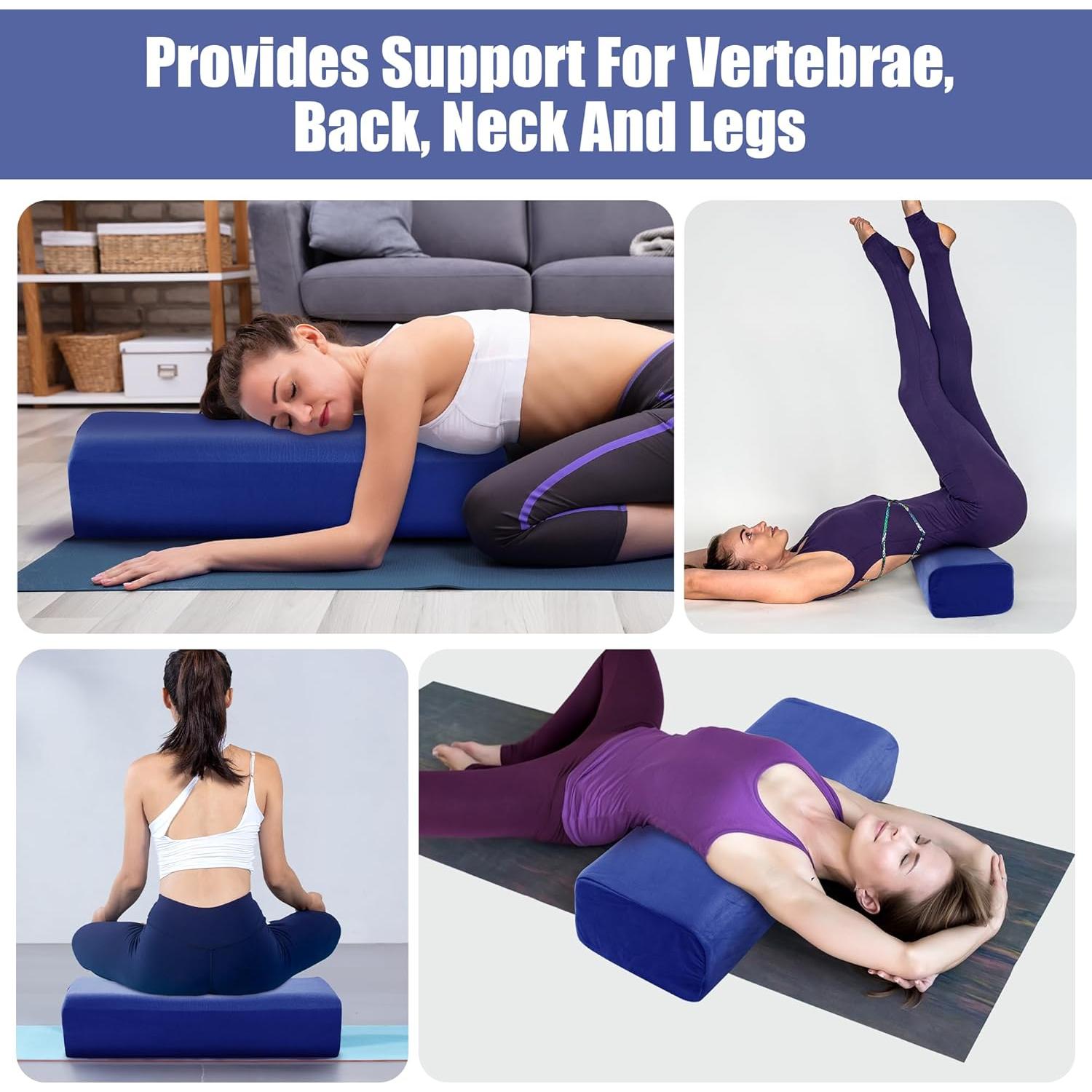 Almohada de Yoga Bolster MABOZOO 65x25cm Lavable Azul