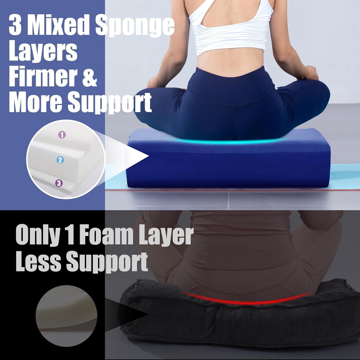 Almohada de Yoga Bolster MABOZOO 65x25cm Lavable Azul