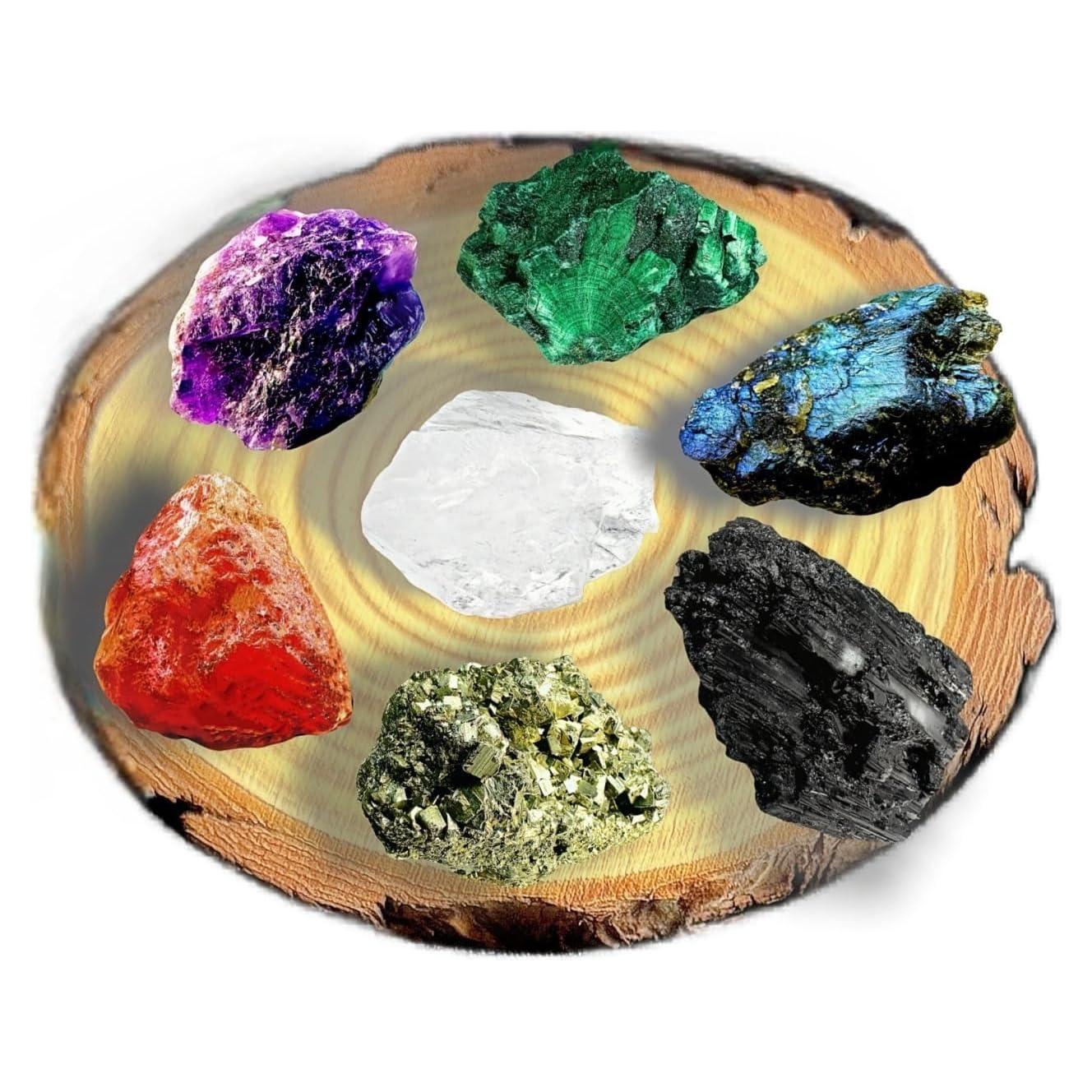 Conjunto de Cristales Naturales AGG - 7 Piedras Chakra 15x15 cm