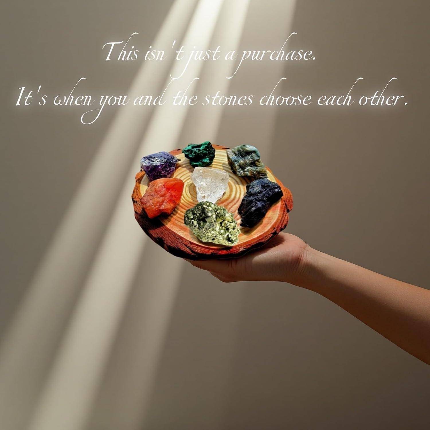 Conjunto de Cristales Naturales AGG - 7 Piedras Chakra 15x15 cm