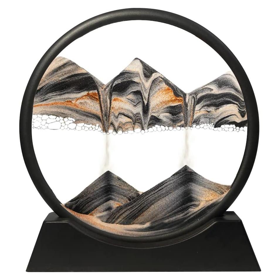 Arte de Arena en Movimiento Muyan 3D Redondo 17.78 cm Negro