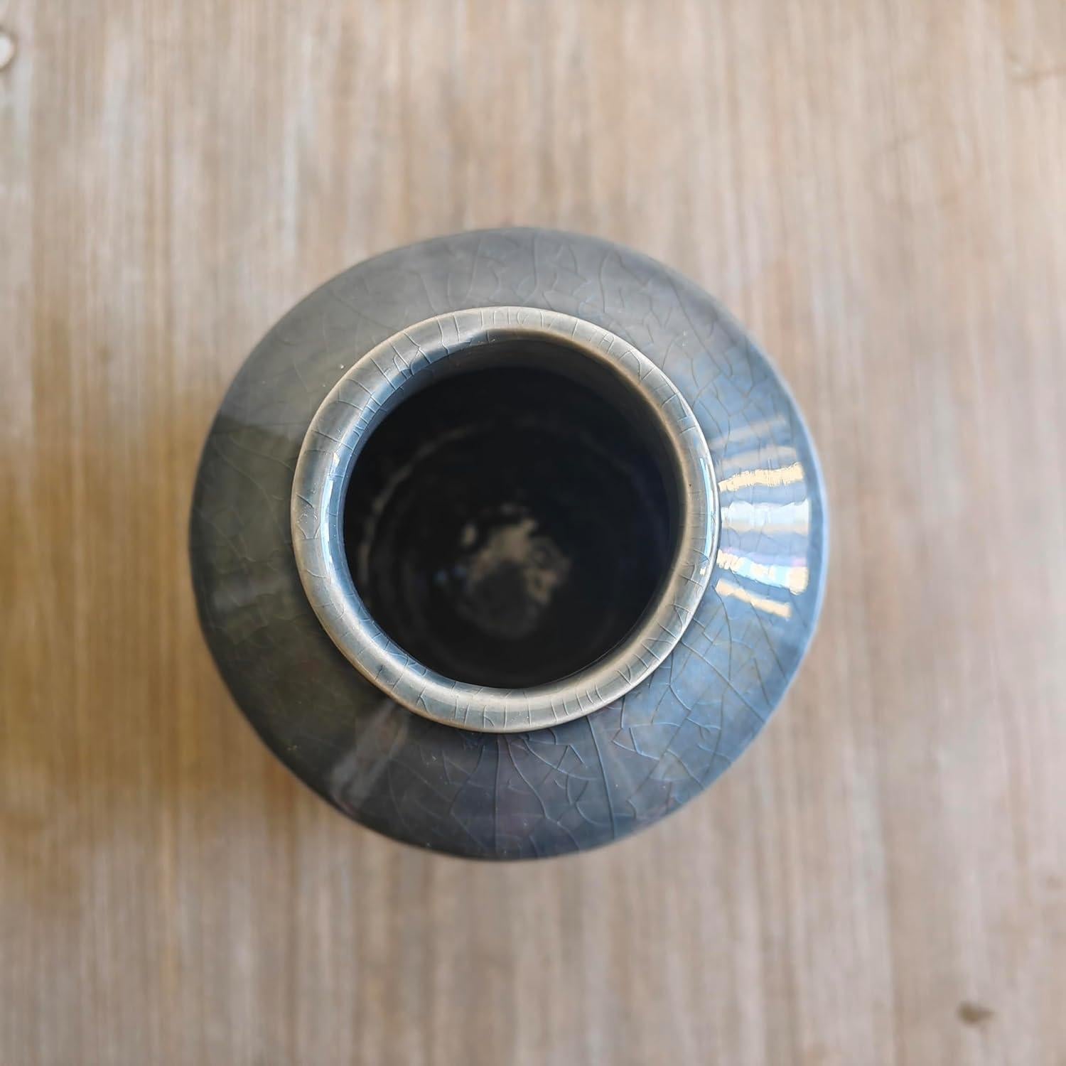 Conjunto de 2 Jarrones de Cerámica Gris Hosley 18.4 cm