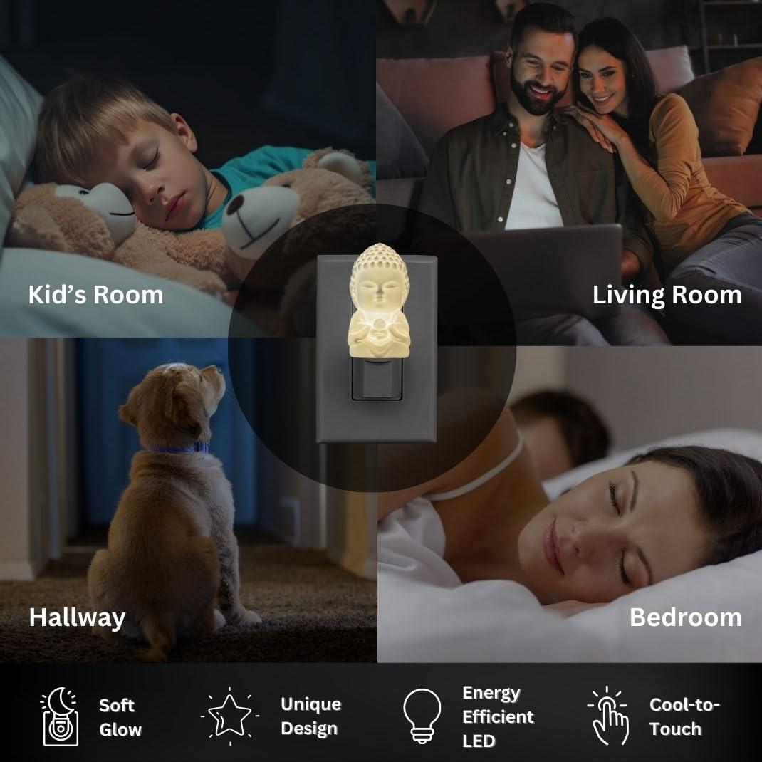 Luz Nocturna Baby Buddha Enchufable con Sensor Automático