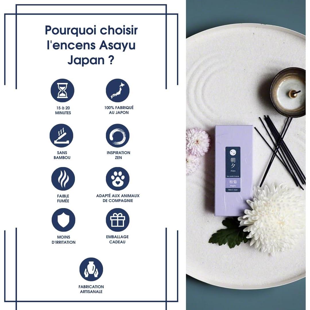 Varitas de Incienso Asayu Japón Set Floral Jazmín y Rosa 40g