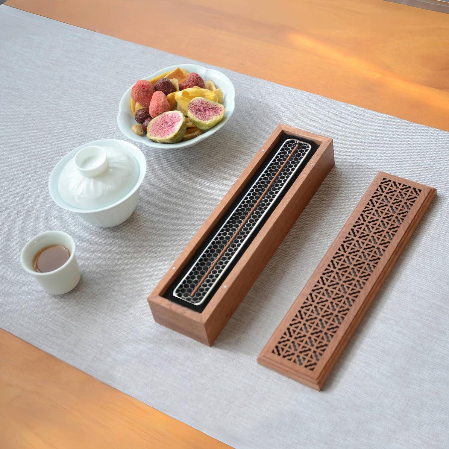 Soporte de Incienso Moocervi de Madera Rectangular 26x6x4 cm