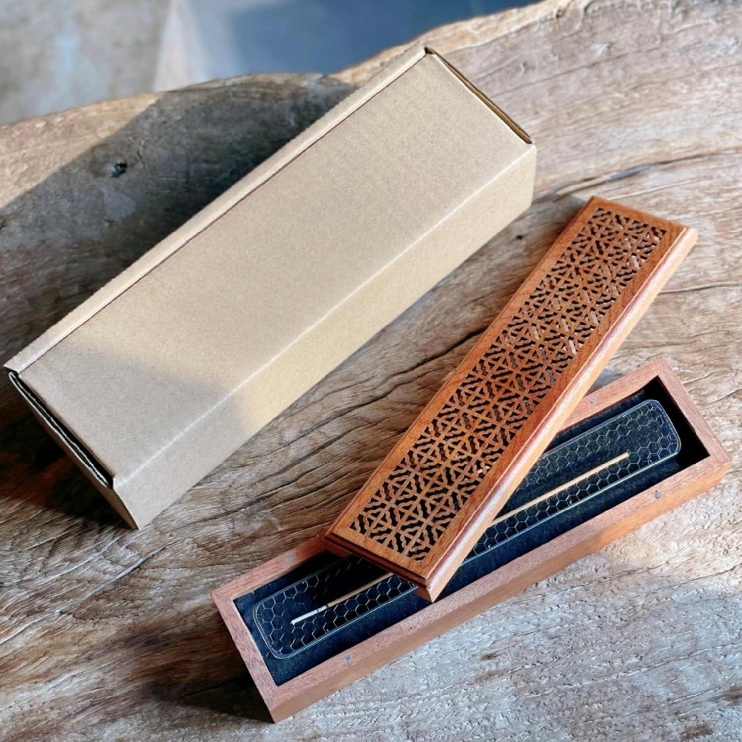 Soporte de Incienso Moocervi de Madera Rectangular 26x6x4 cm