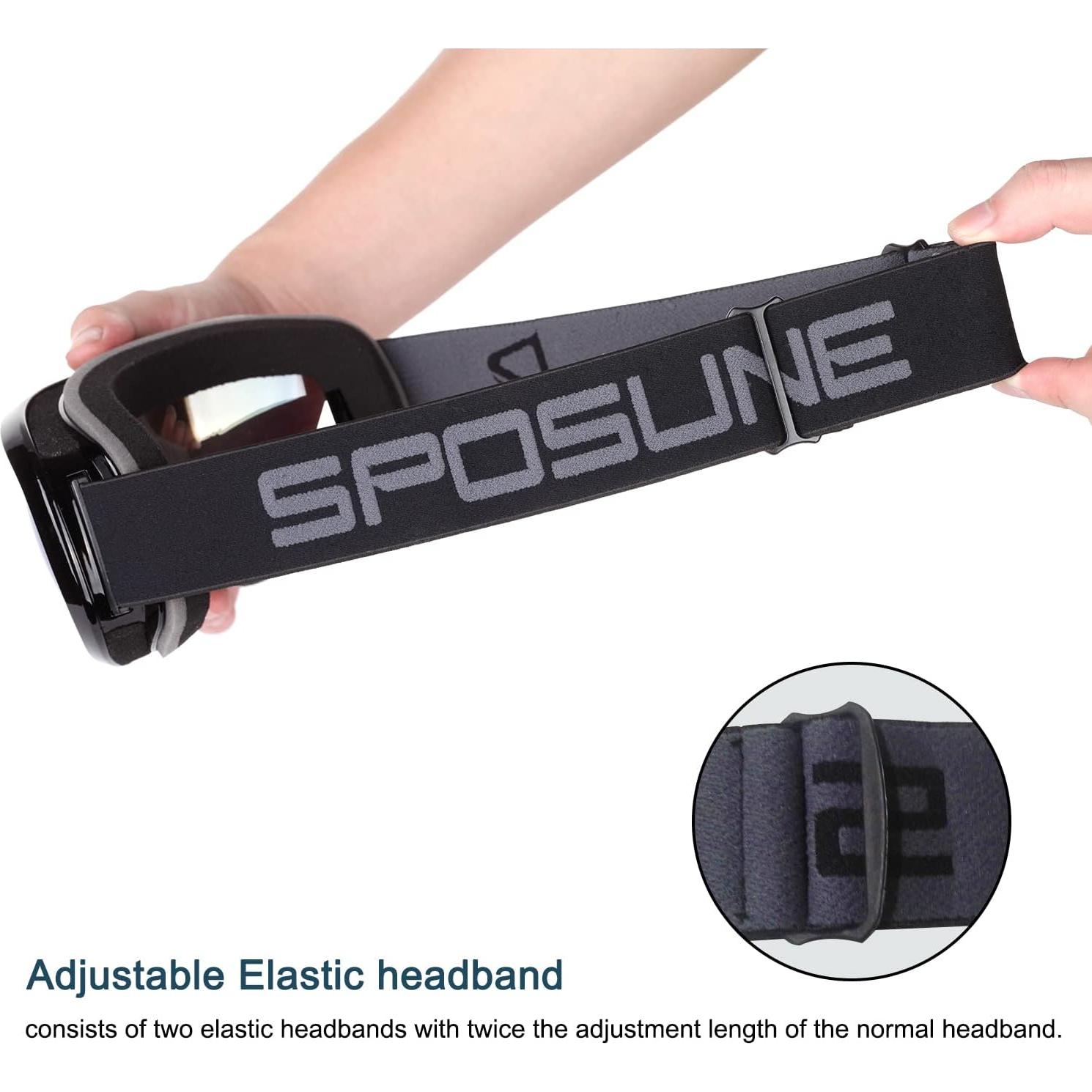 Gafas de esquí SPOSUNE OTG con lente doble anti-vaho UV