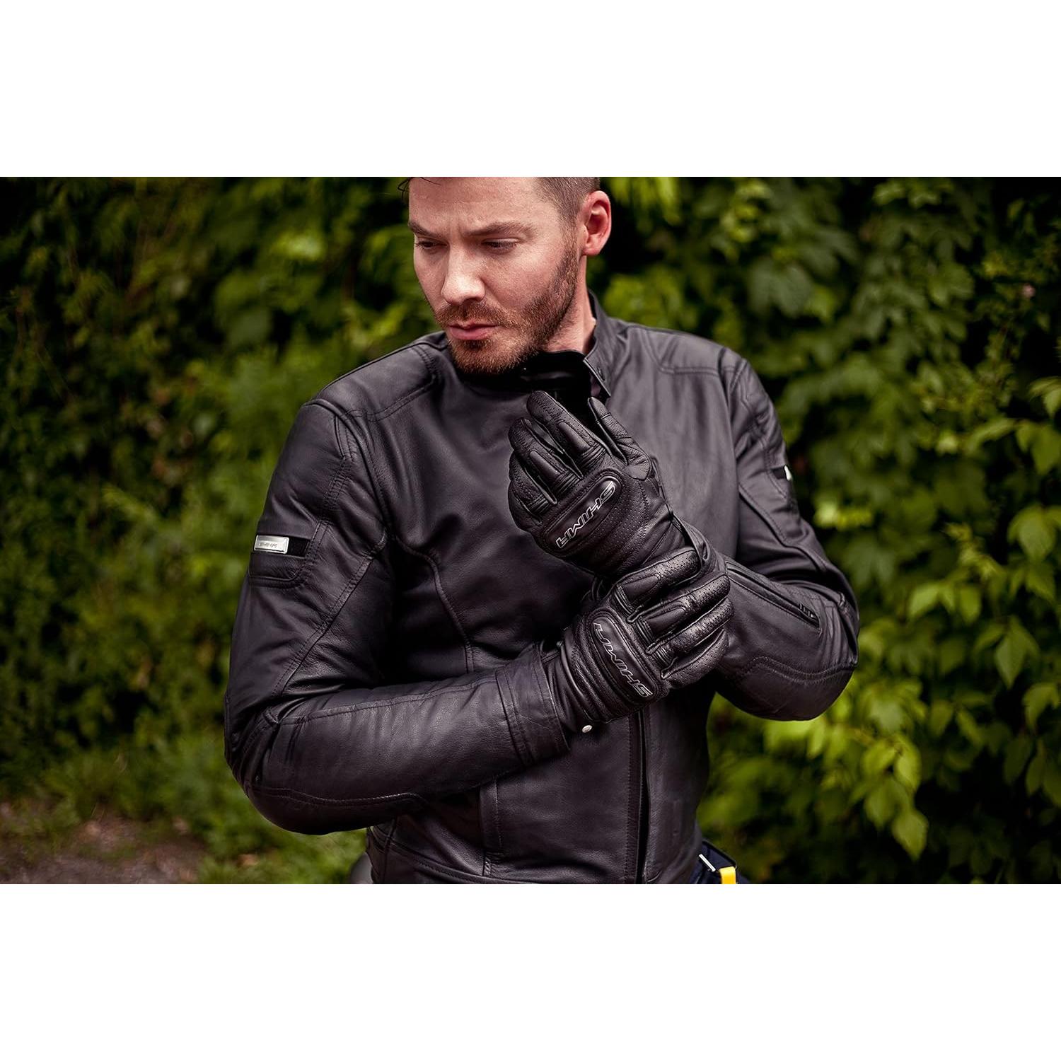 Guantes de Moto SHIMA CALIBER para Hombre - Cuero Negro Talla S