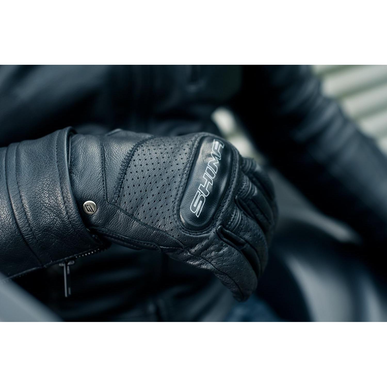 Guantes de Moto SHIMA CALIBER para Hombre - Cuero Negro Talla S