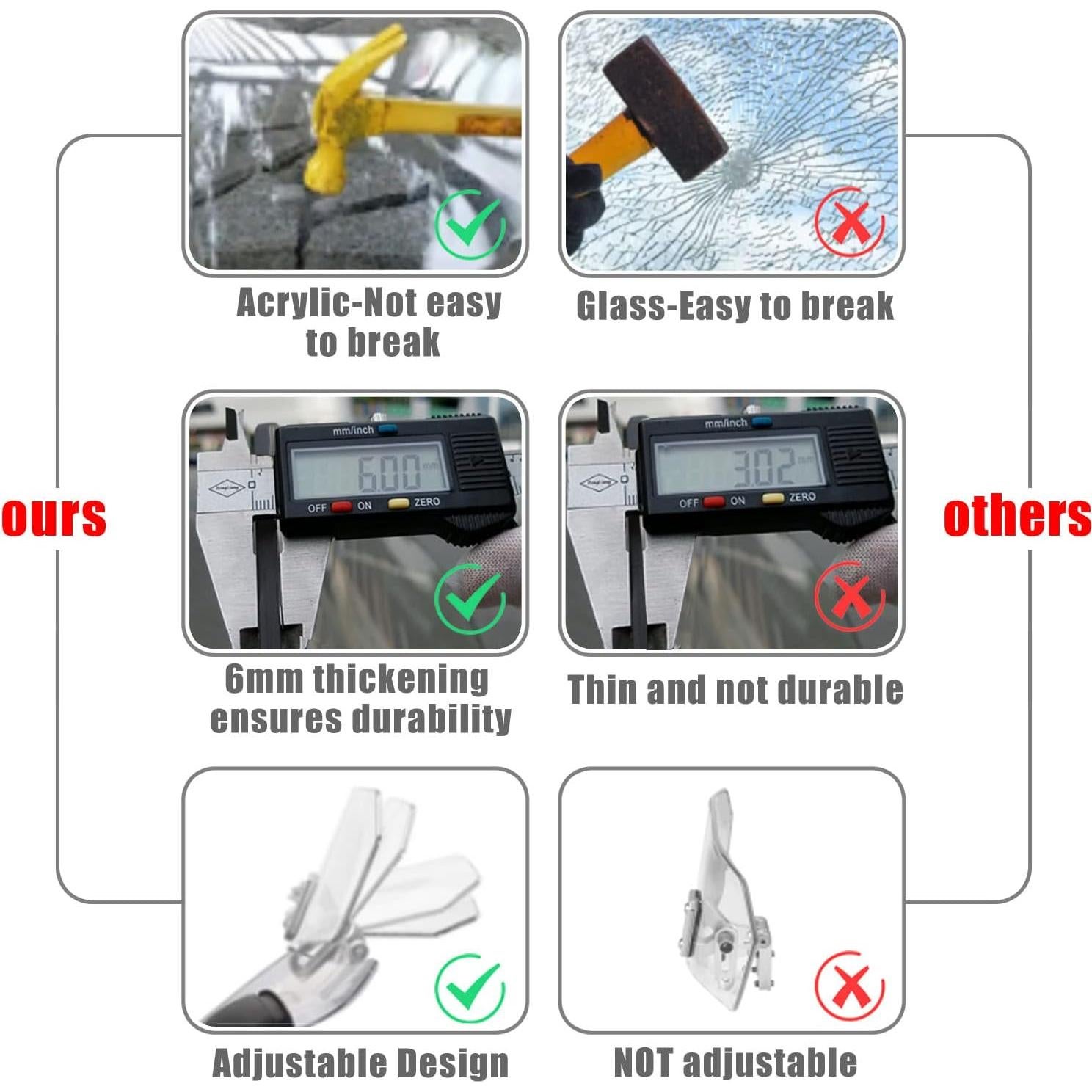 Extensión de Parabrisas Universal Sresk para Motocicleta, Negro
