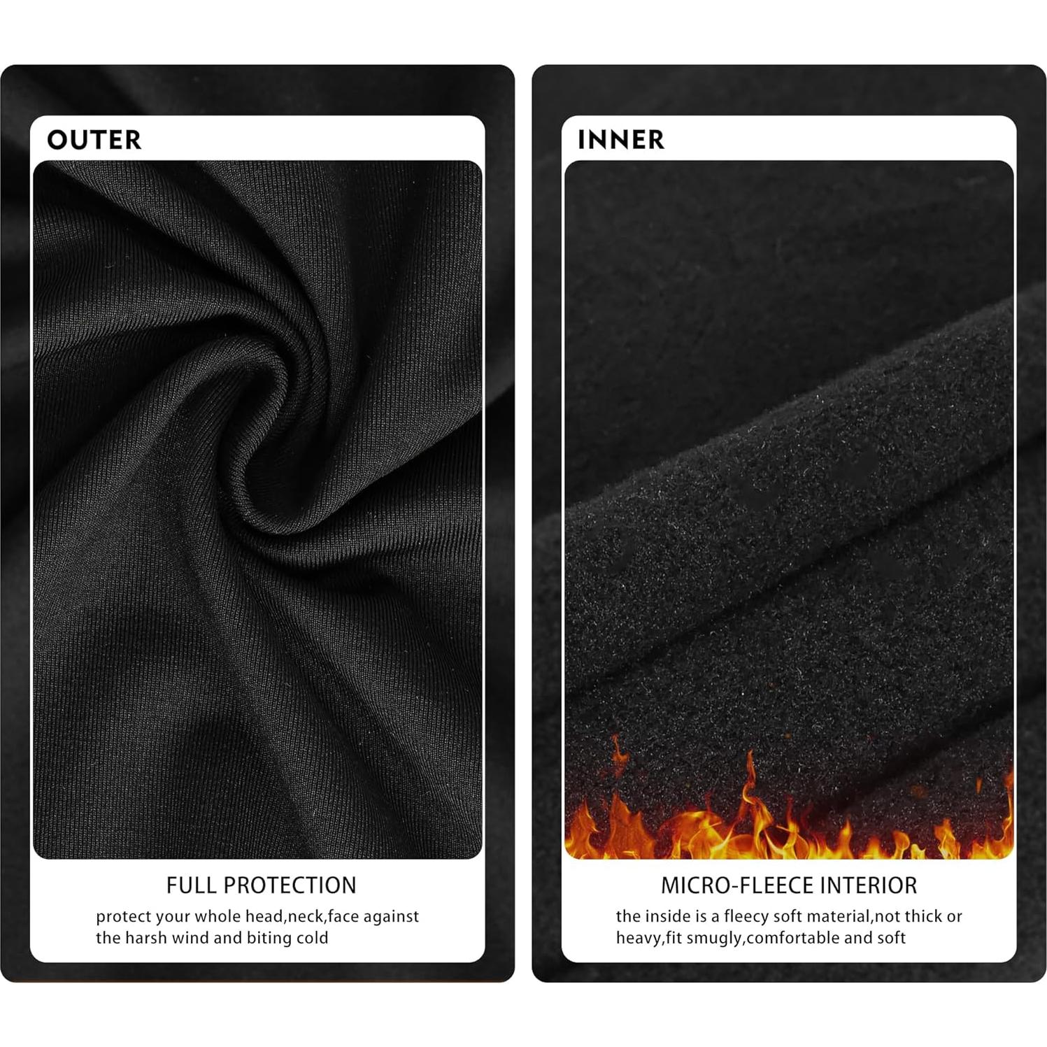 Pasamontañas Térmico Invierno Unisex Negro para Esquí