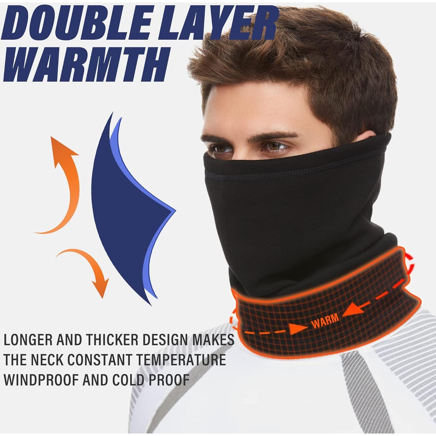 Calentador de Cuello SUNMECI Forro Polar Grueso A Prueba de Viento