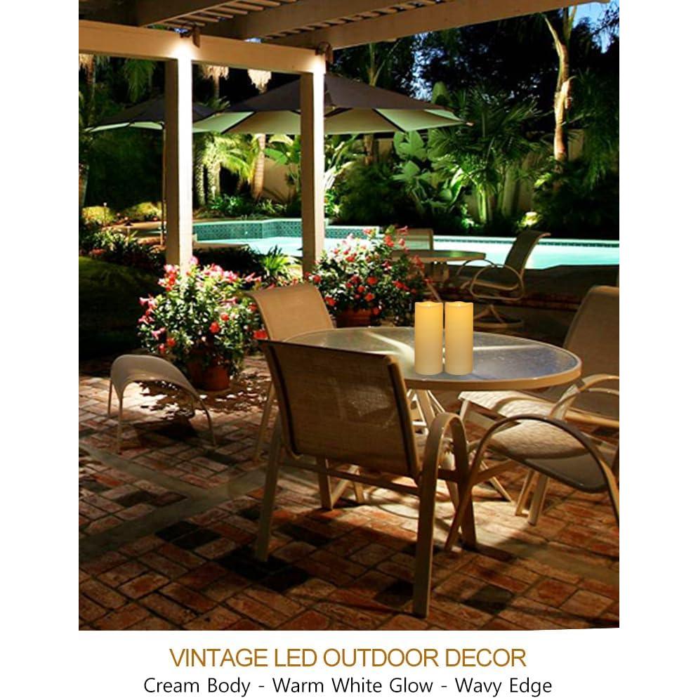 Juego de 2 Velas LED de Pilar 12.7 cm Crema con Control Remoto