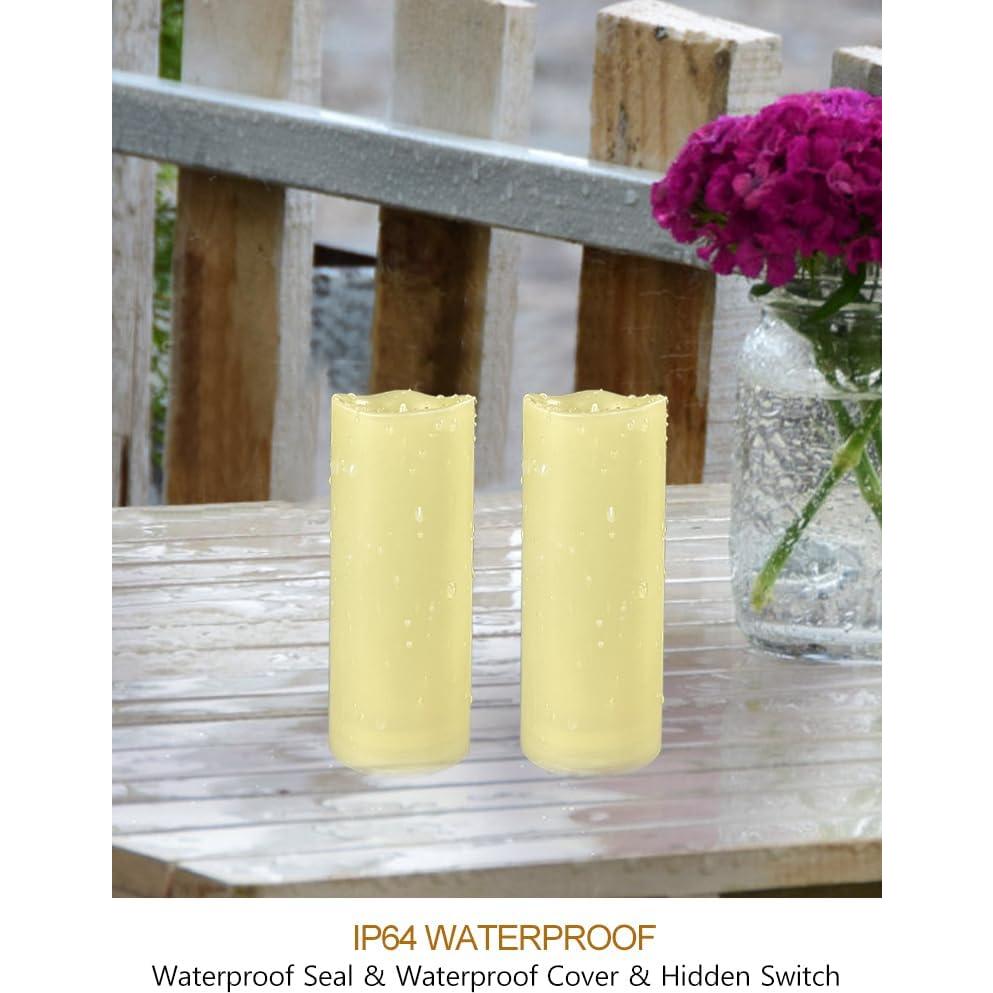 Juego de 2 Velas LED de Pilar 12.7 cm Crema con Control Remoto