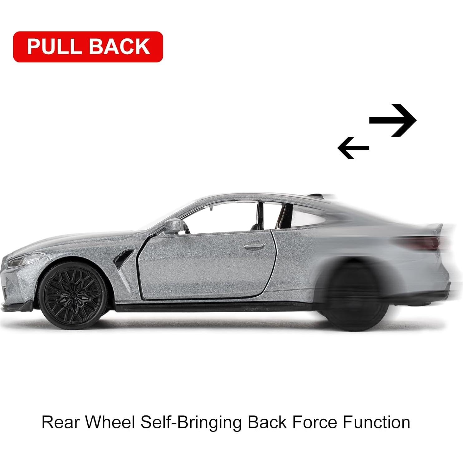 Coche de Juguete BMW M4 CSL 1:36 RMZ City Gris Retroceso