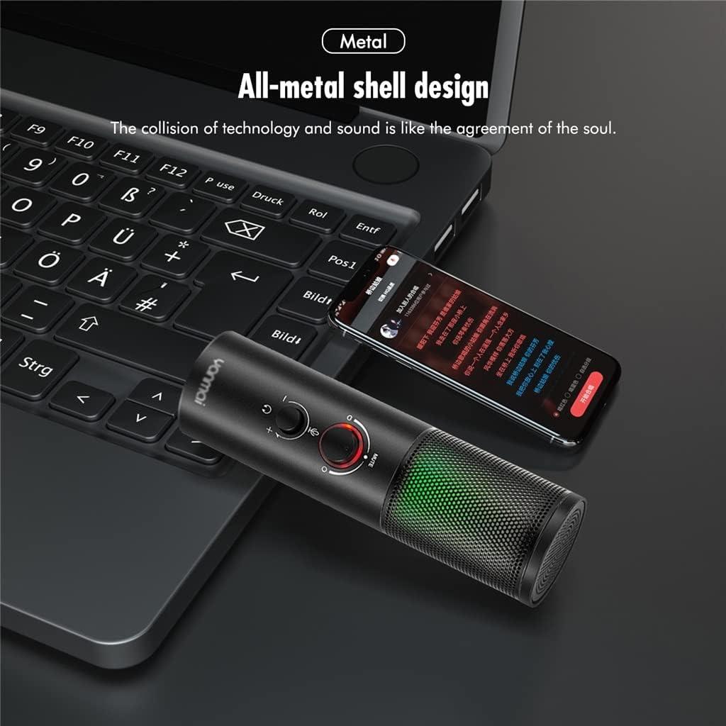 Professional Condenser Microphone Game Streaming Video Studio USB Microphone Computer Audio Tape RGB Light