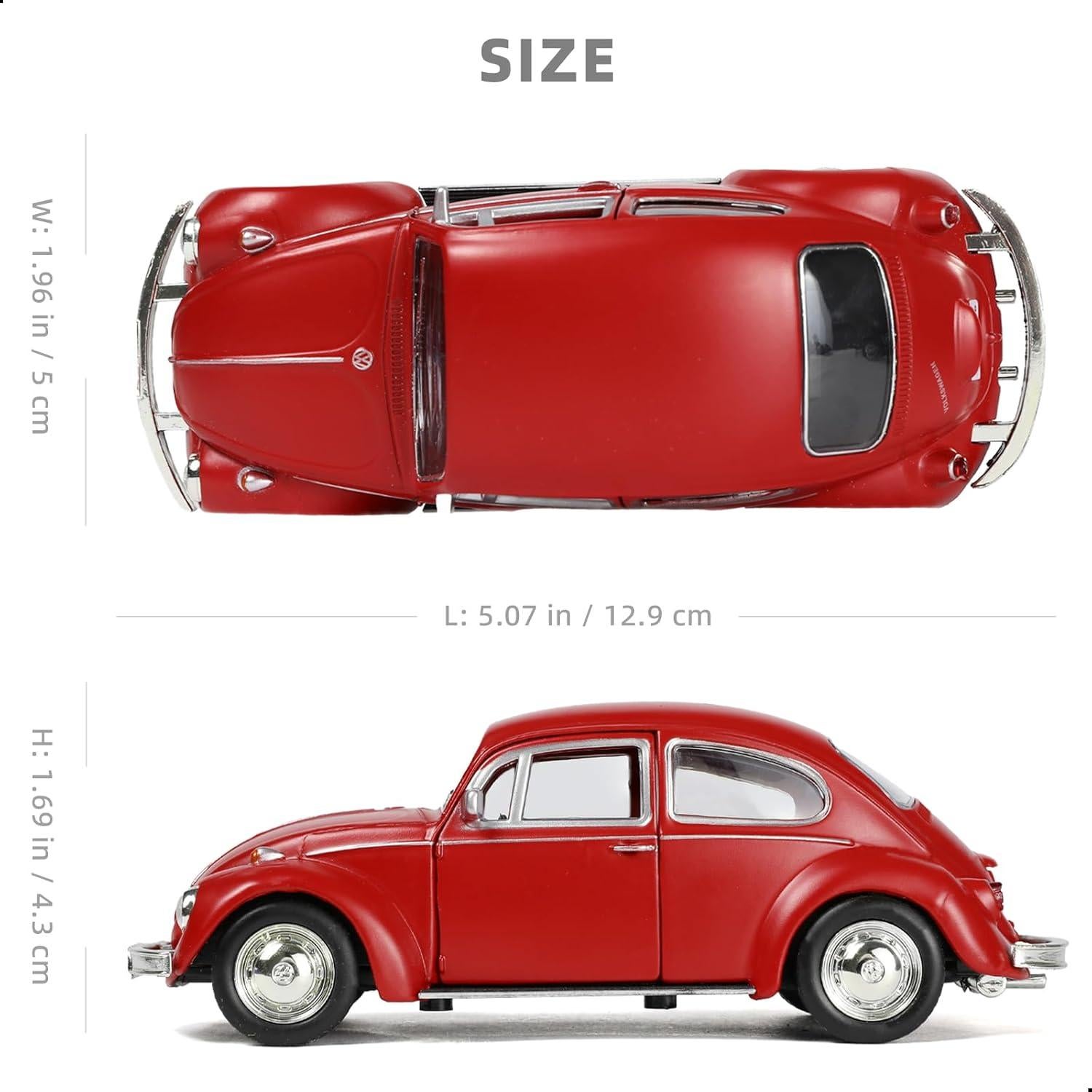 Modelo de Coche Diecast Volkswagen Beetle 1:36 Rojo Risopen