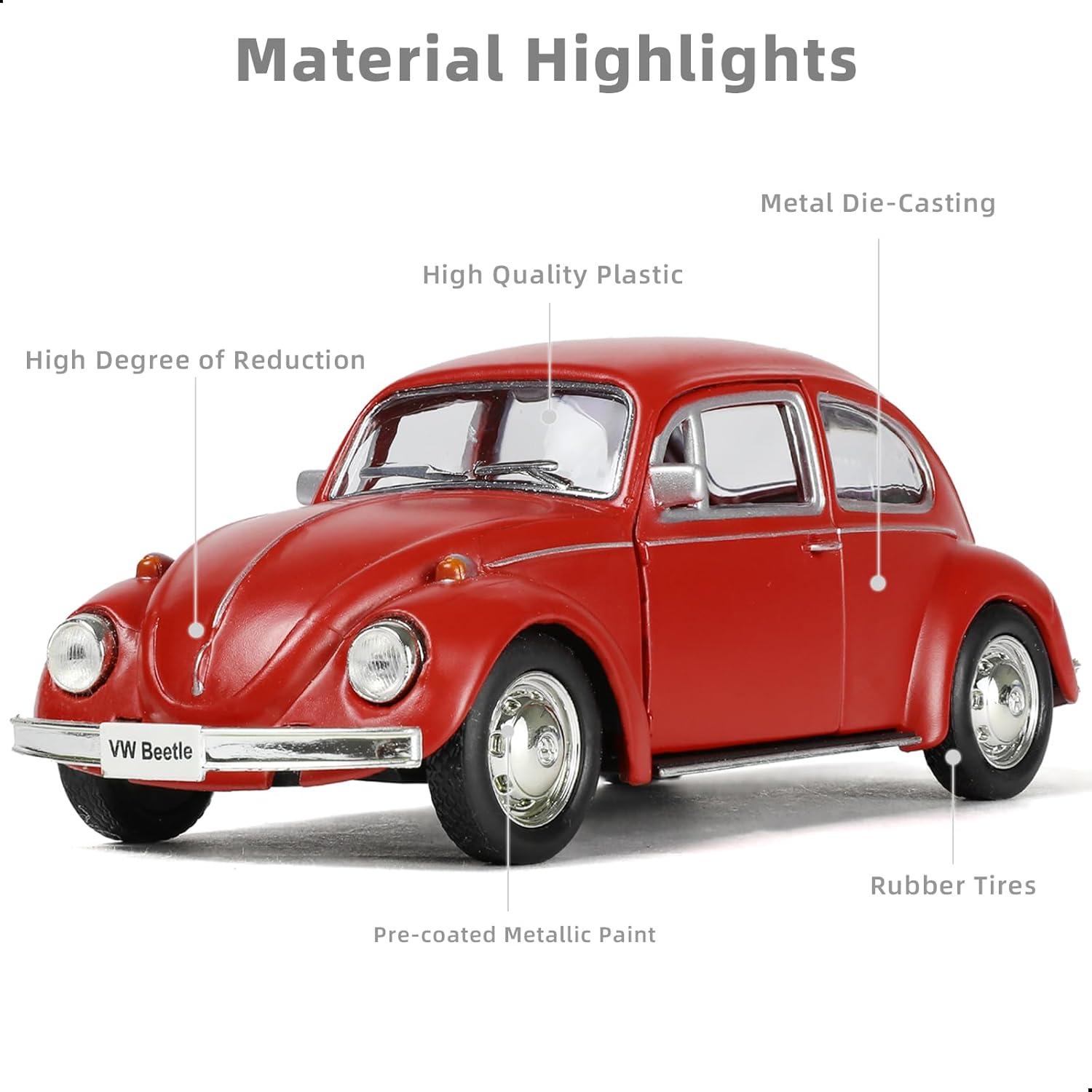 Modelo de Coche Diecast Volkswagen Beetle 1:36 Rojo Risopen