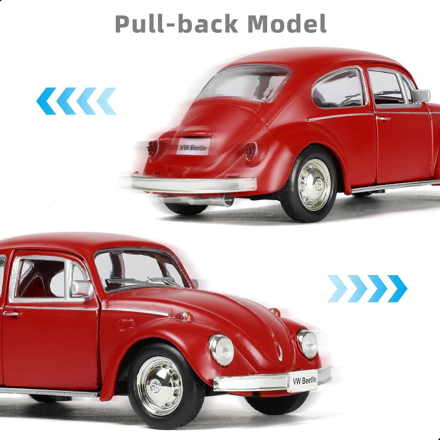Modelo de Coche Diecast Volkswagen Beetle 1:36 Rojo Risopen