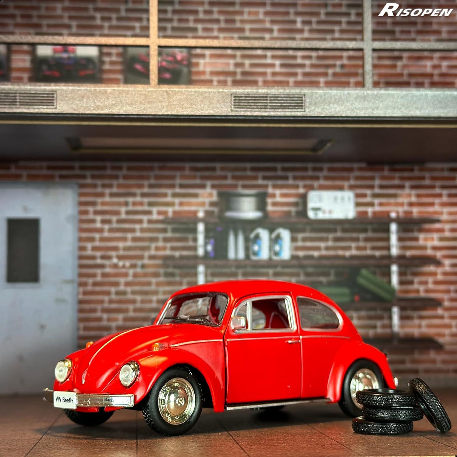 Modelo de Coche Diecast Volkswagen Beetle 1:36 Rojo Risopen