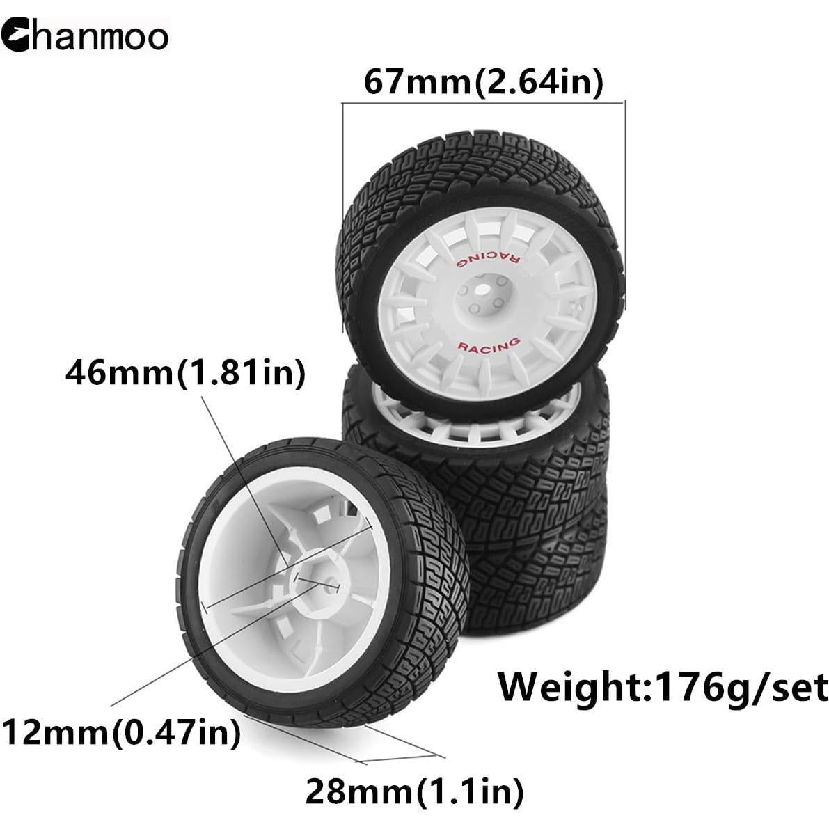Neumáticos de Rally RC 1/10 Chanmoo 4PCS Negro 67mm