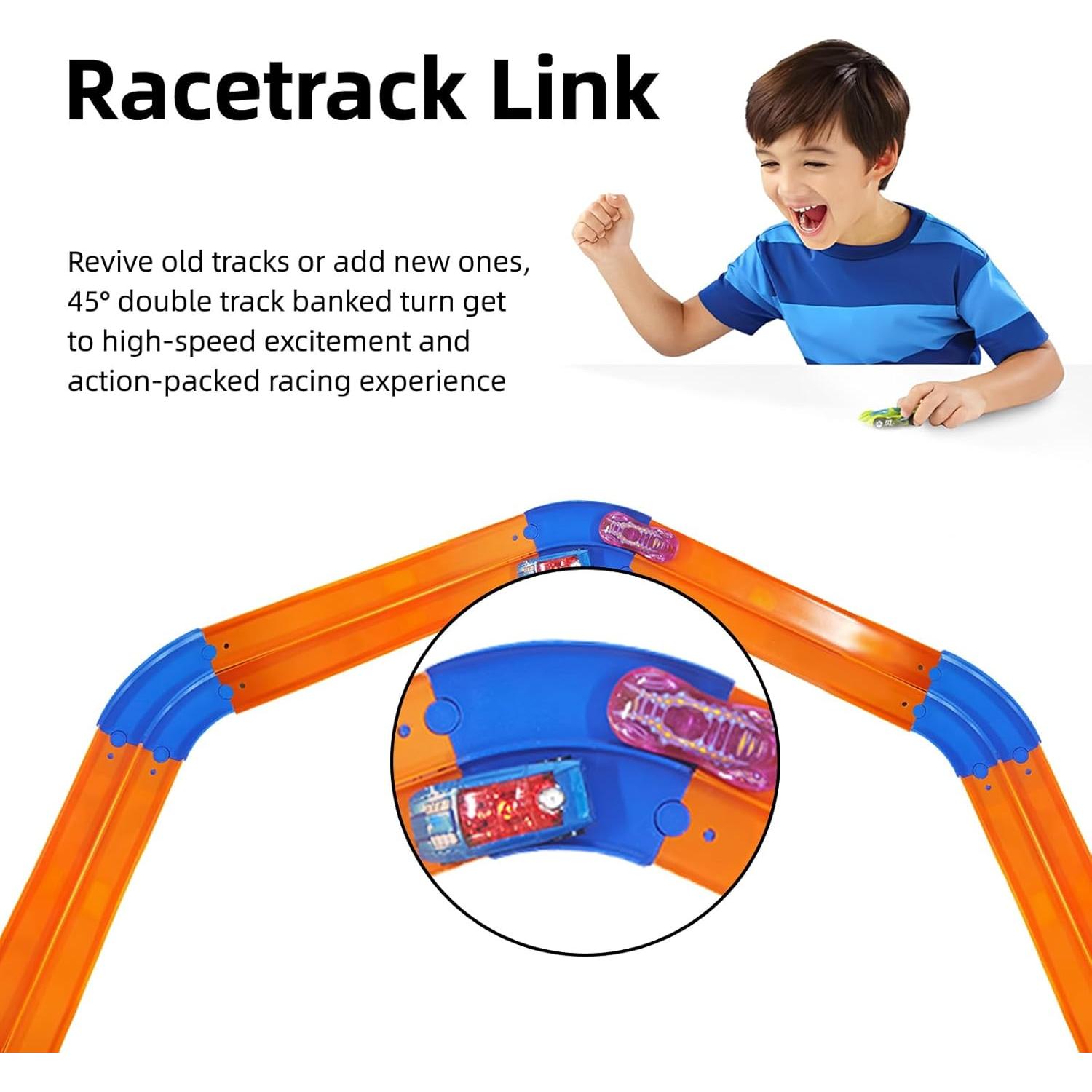 Conector Curvado Doble 45° K TOMOTO para Pista Hot Wheels