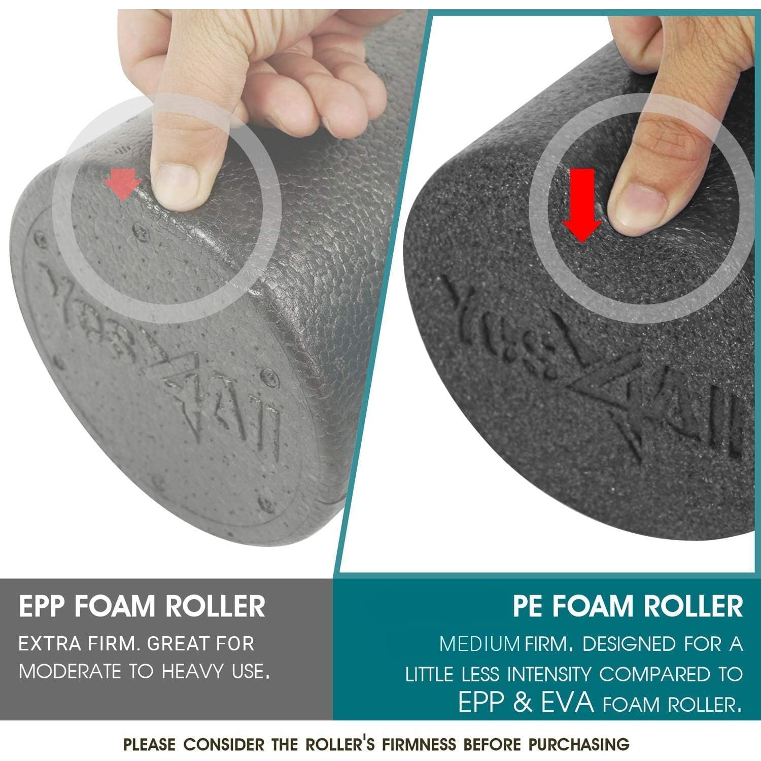 Rodillo de Espuma Dureza Media Yes4All 30 cm Negro