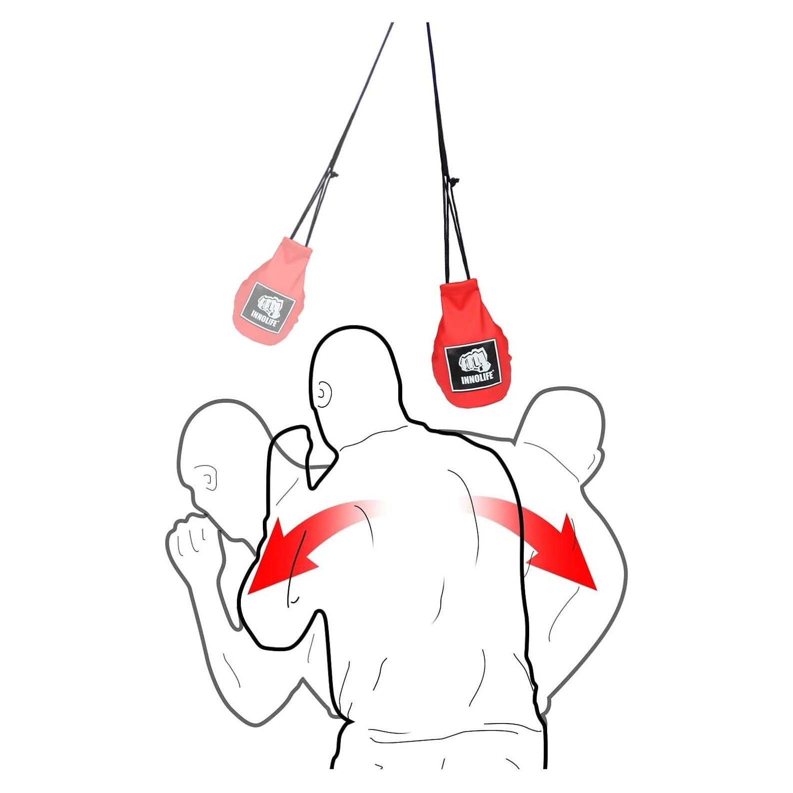 Bolsa de Esquiva de Boxeo INNOLIFE de Cuero PU Roja 1.13 kg