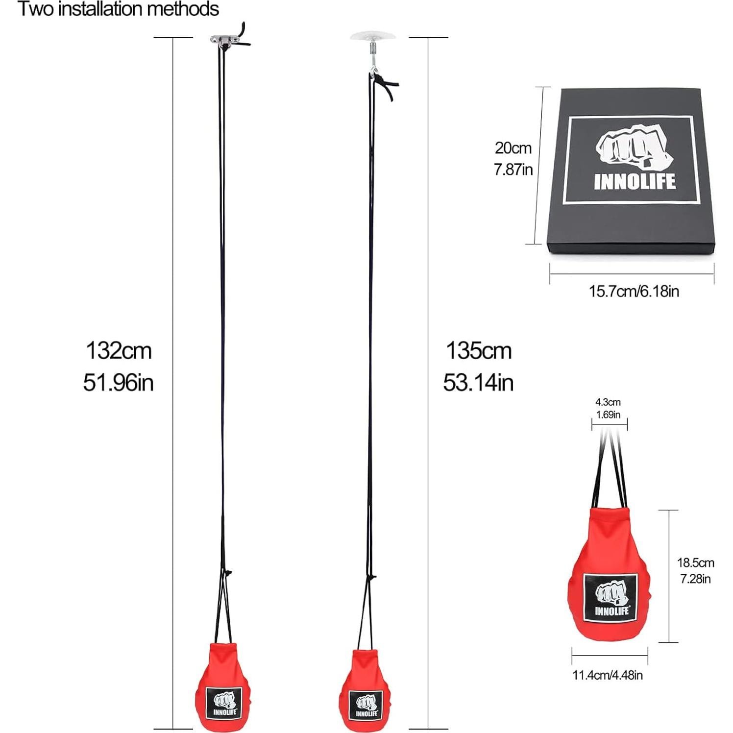 Bolsa de Esquiva de Boxeo INNOLIFE de Cuero PU Roja 1.13 kg