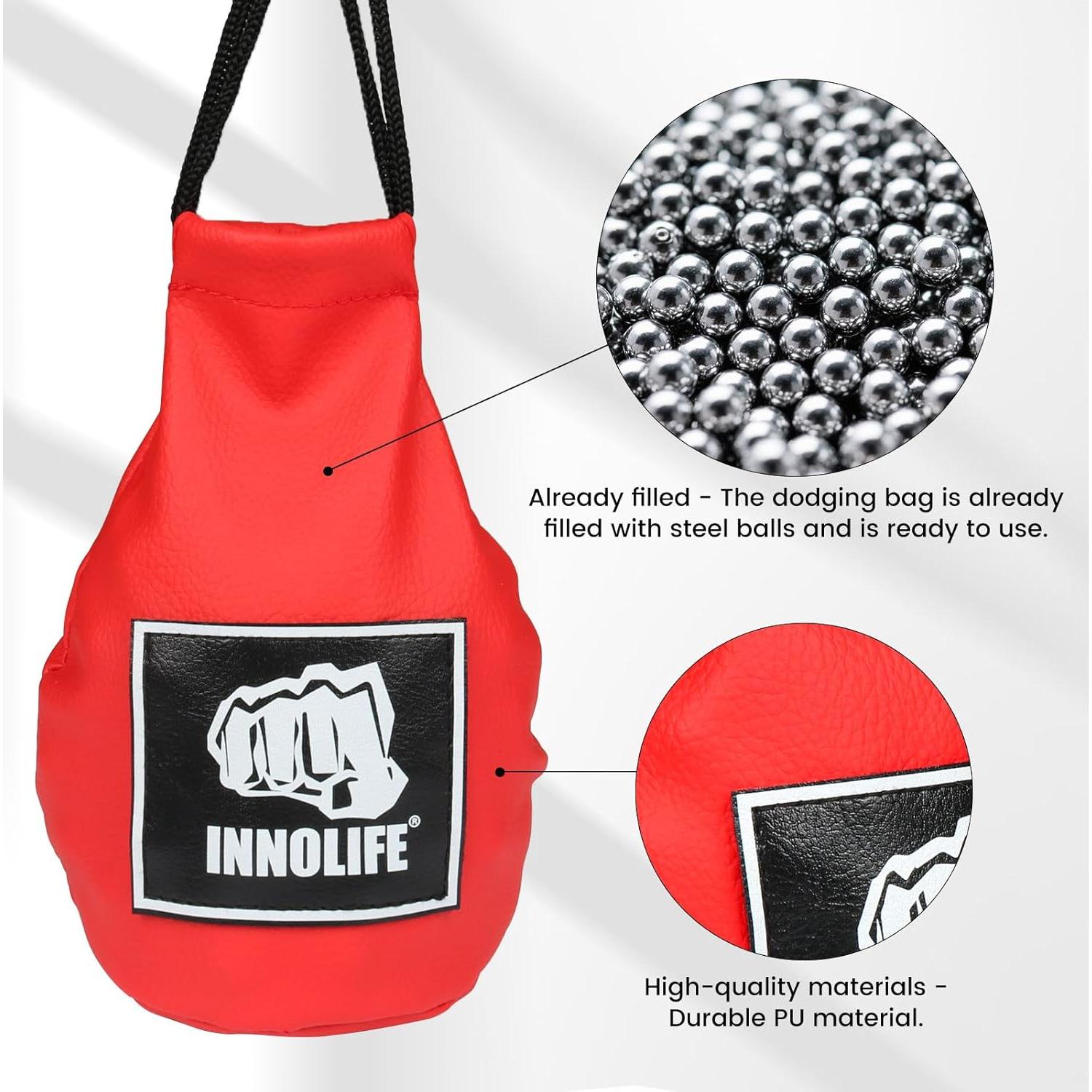 Bolsa de Esquiva de Boxeo INNOLIFE de Cuero PU Roja 1.13 kg